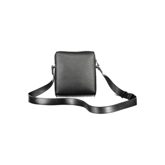 Calvin Klein Black Polyester Shoulder Bag with adjustable strap, inside pocket, contrasting details, zip closure, and logo.
