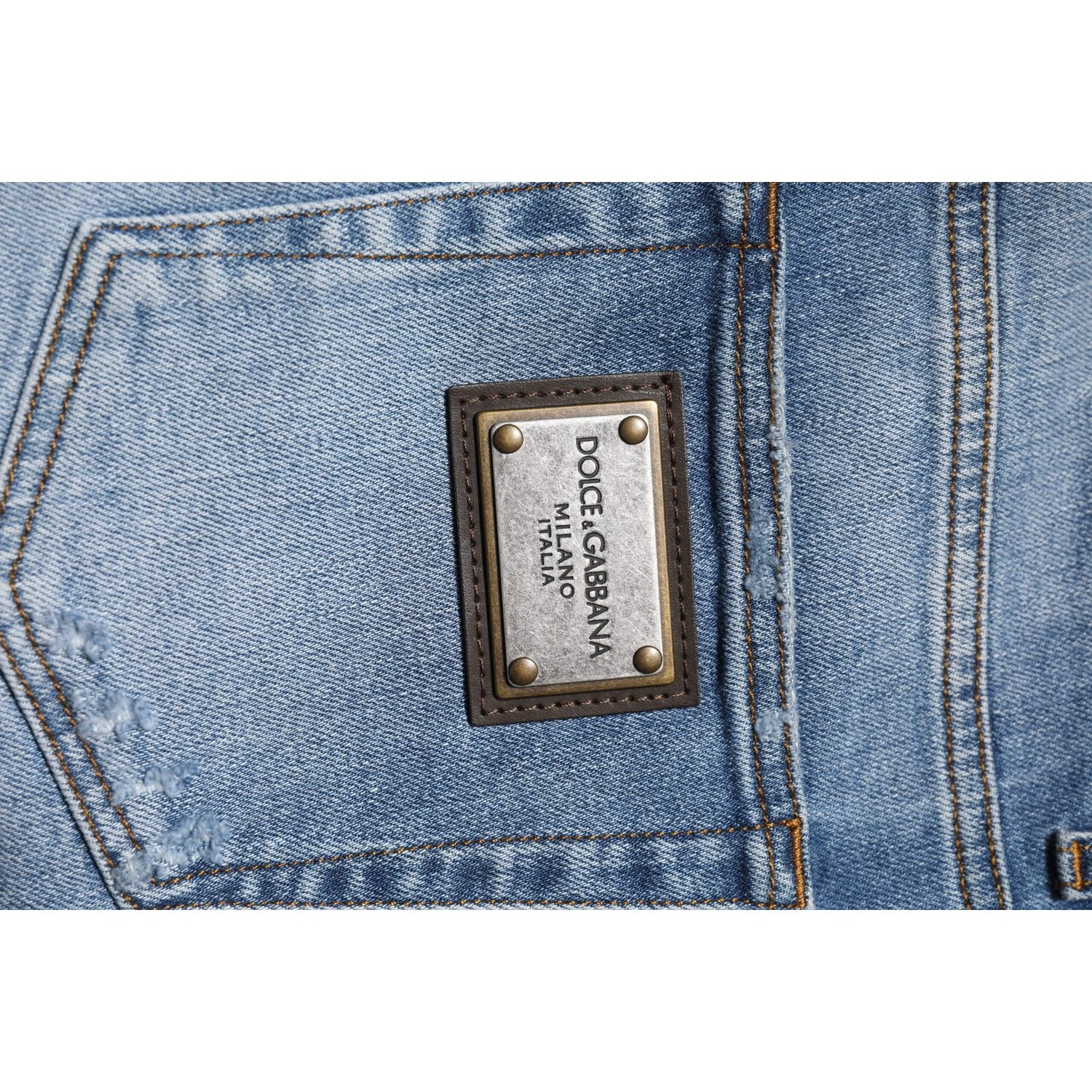 Dolce & Gabbana Blue Washed Cotton Skinny Men Denim Jeans