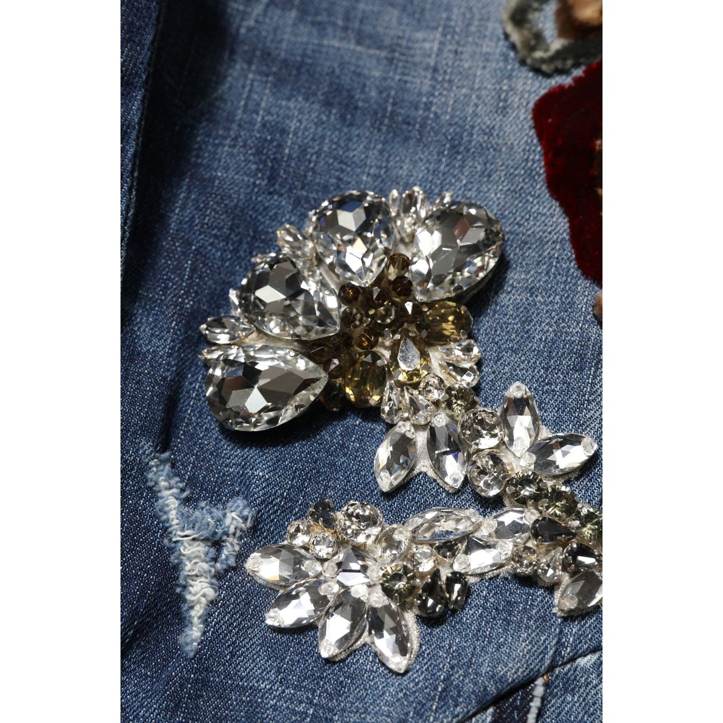 Dolce & Gabbana Blue Cotton Rhinestone Embellish Denim Jeans