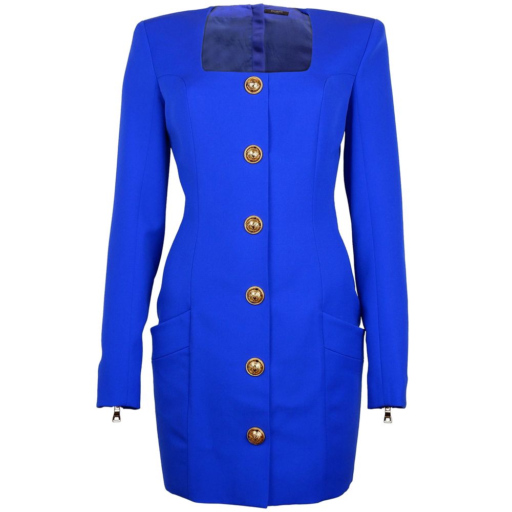 Balmain Blue Wool Dress