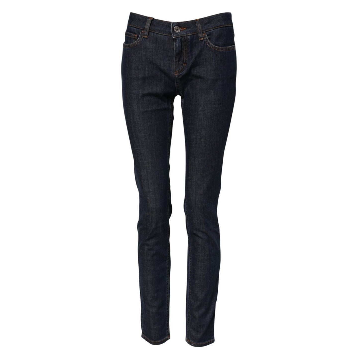 Dolce & Gabbana Blue Skinny Cotton Mid Waisted Denim Jeans