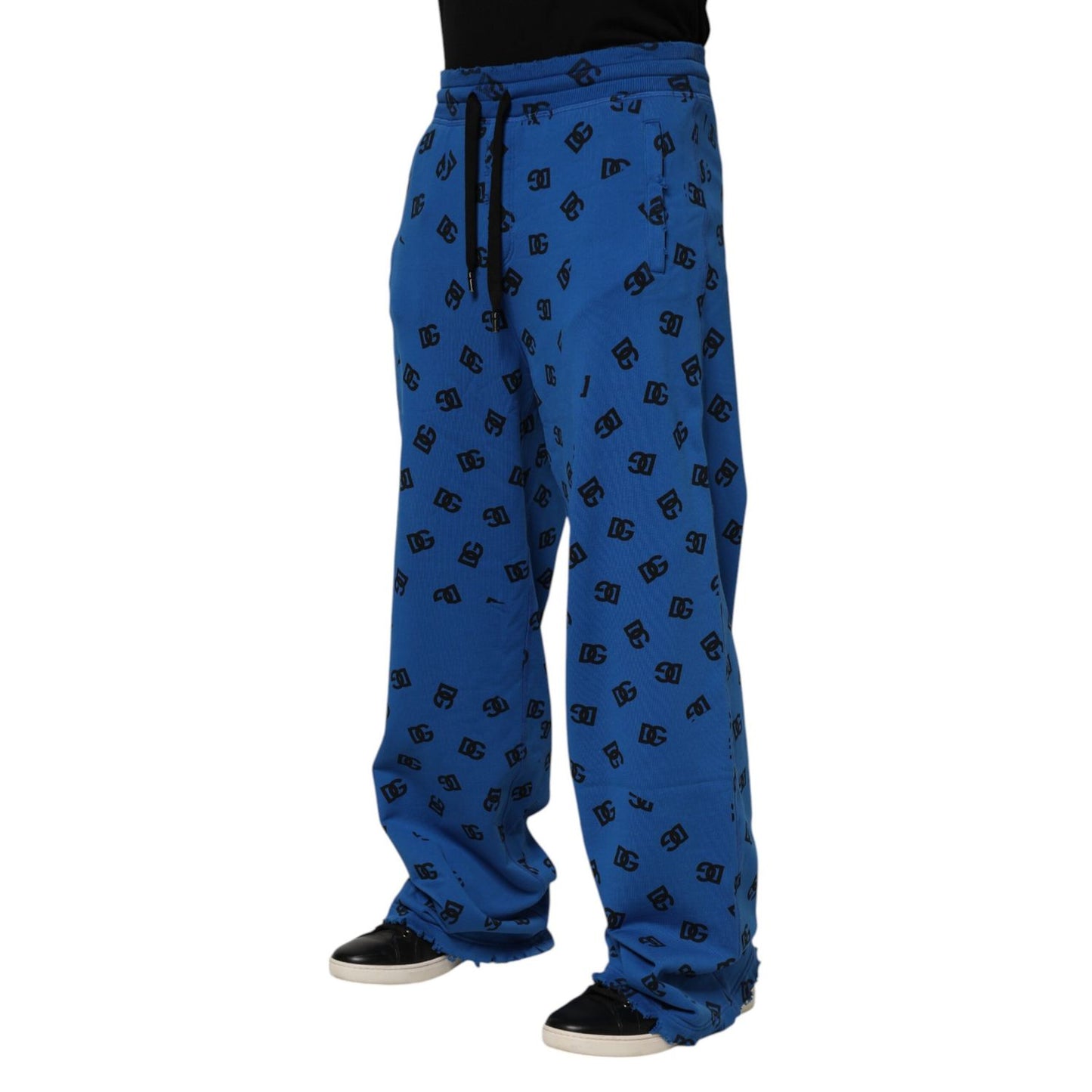 Dolce & Gabbana Blue Logo Print Jogger Men Sweatpants Pants