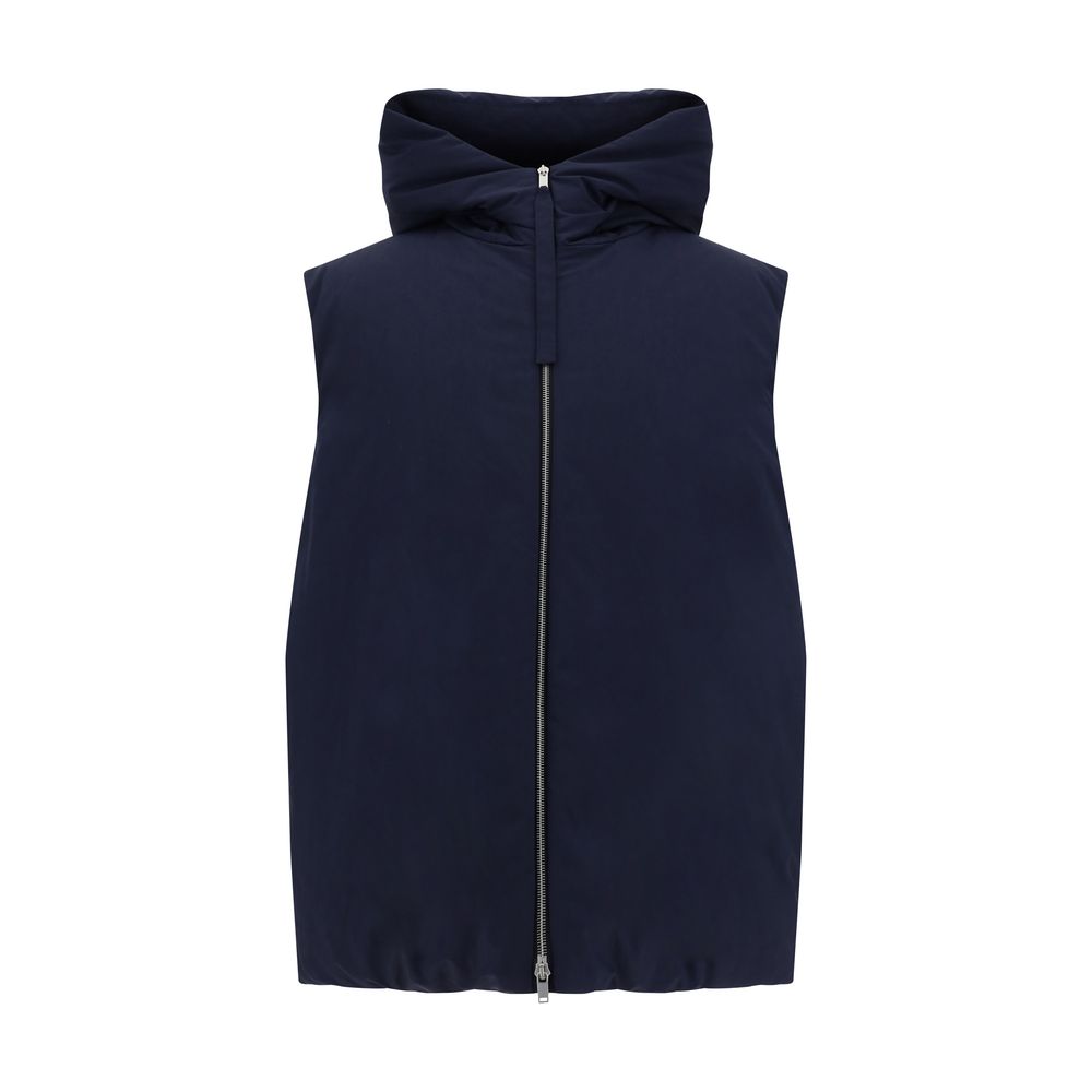 Jil Sander Blue Polyester Sleveless Jacket