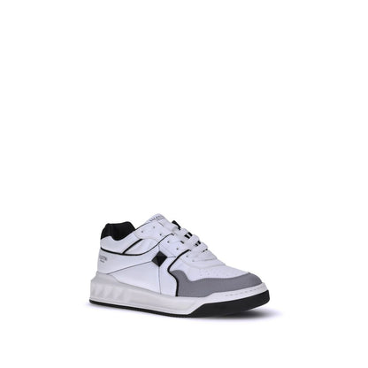Valentino Garavani White Calf Leather Bos Taurus Low Top Sneakers