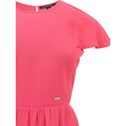 Armani Exchange Fuchsia Viscose Short Dress
