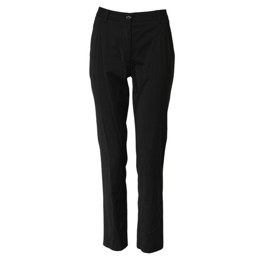 Dolce & Gabbana Black STAFF Mid Waist Tapered Pants