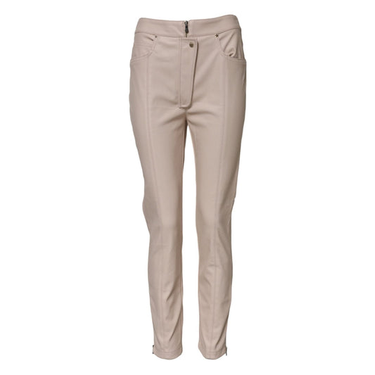 Elisabetta Franchi Beige High Waist Tapered Pants