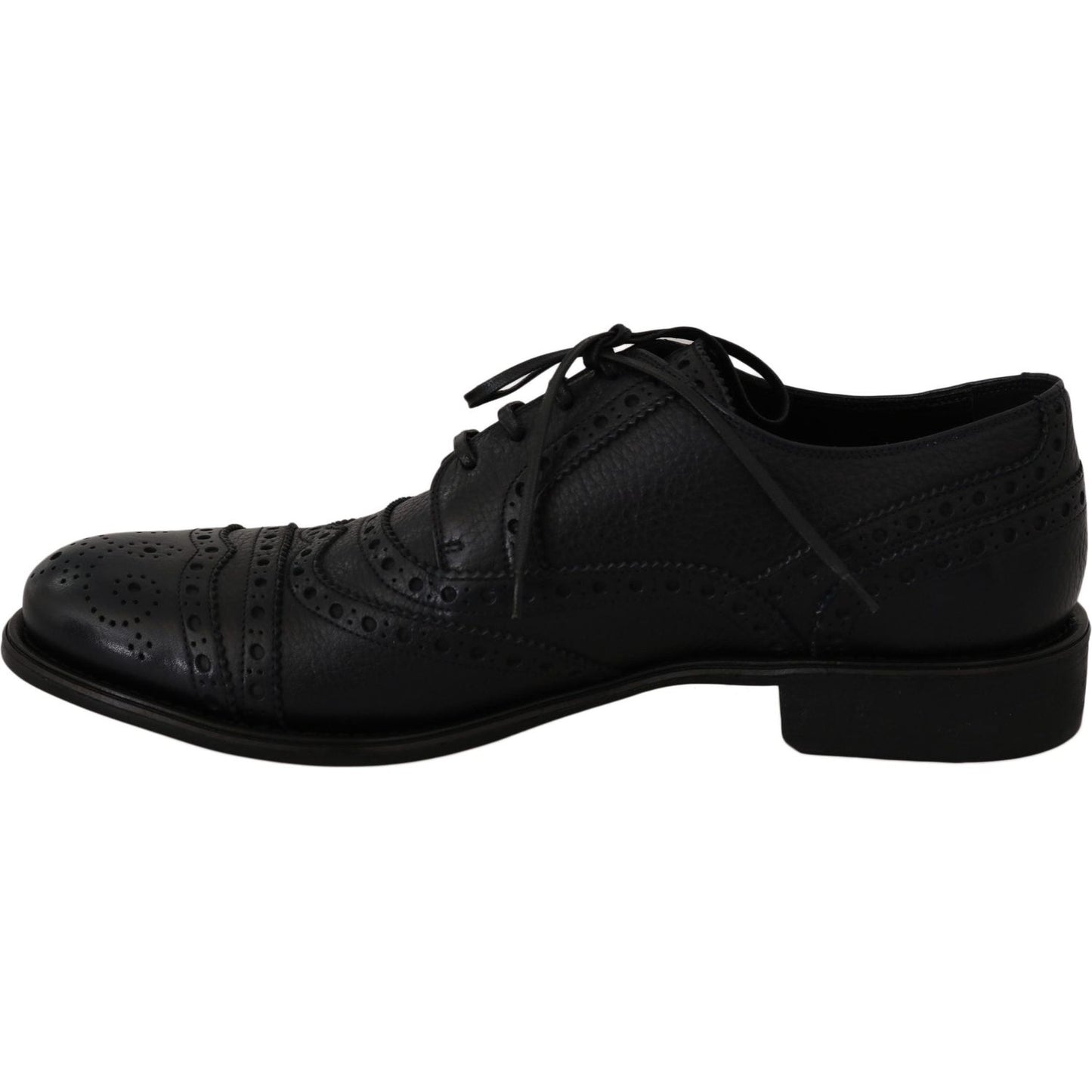 Dolce & Gabbana Blue Leather Wingtip Oxford Dress Shoes