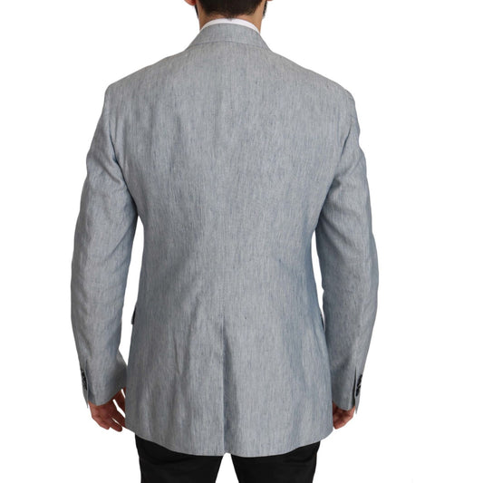 Dolce & Gabbana Elegant Light Blue Double Breasted Blazer Dolce & Gabbana Light Slate Gray