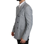 Dolce & Gabbana Blue Flax NAPOLI Jacket Coat Blazer