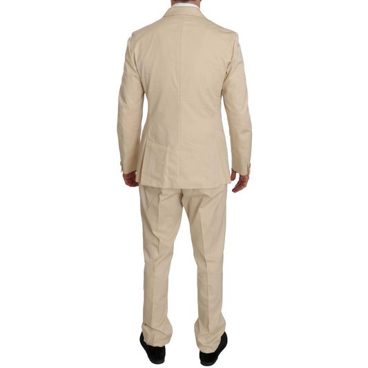 Romeo Gigli Beige Two-Piece Suit with Classic Elegance Suit Romeo Gigli Tan