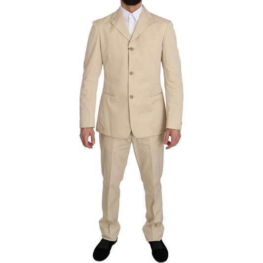Romeo Gigli Beige Two-Piece Suit with Classic Elegance Suit Romeo Gigli Tan