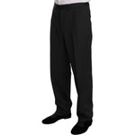 Z ZEGNA Black Striped Two Piece 3 Button 100% Wool Suit Suit