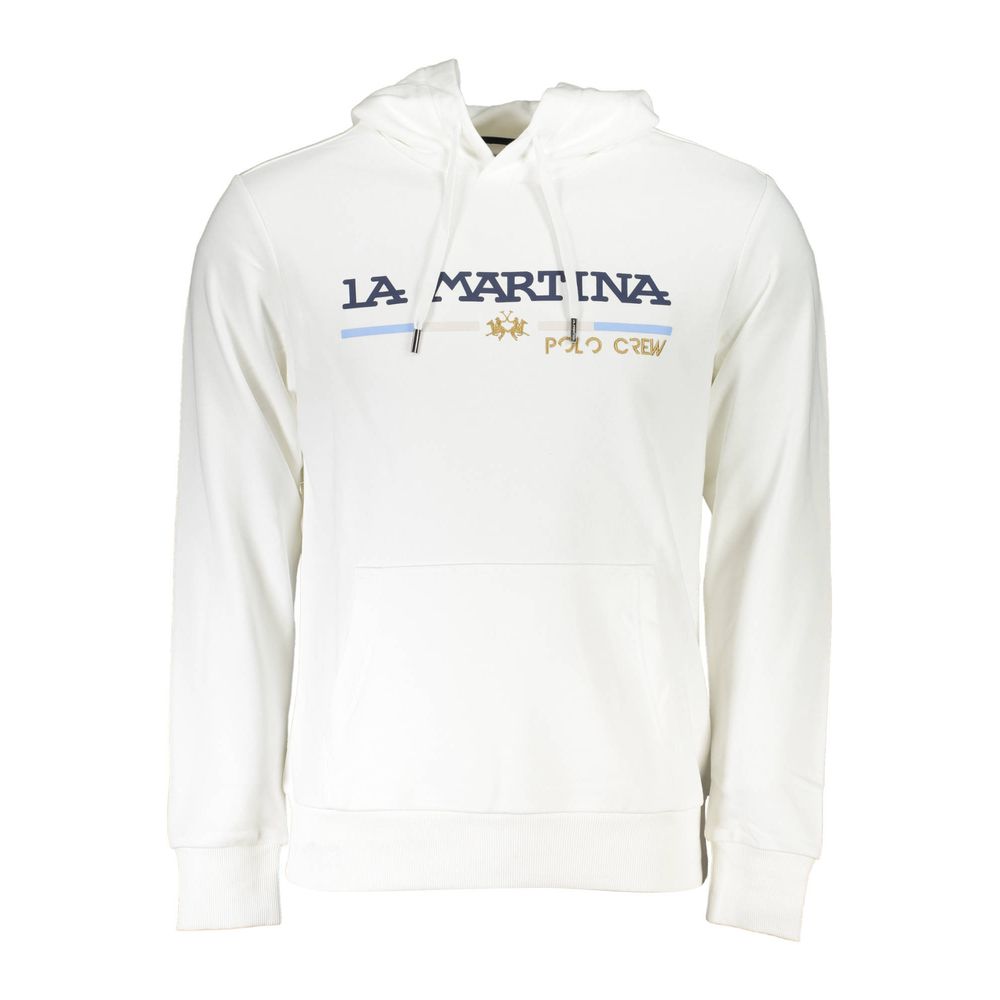 La Martina White Cotton Men Sweater
