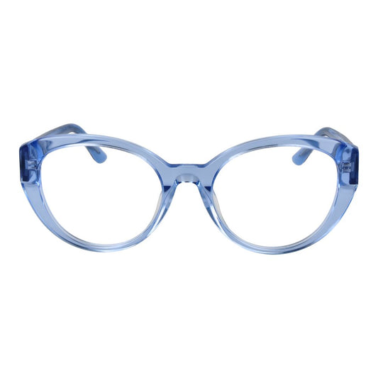 Guess Blue Women Glasses Frame in acetate, full-rim round style, with demo lenses and branded case, size 53-19-140, lens width 53mm.