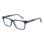 Guess Blue Men Glasses Frame, acetate full-rim rectangle style, blue demo plastic lenses, spring hinge, includes branded case.