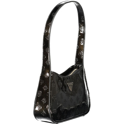 Guess Jeans Black Polyethylene Women Handbag with shoulder strap and shiny finish