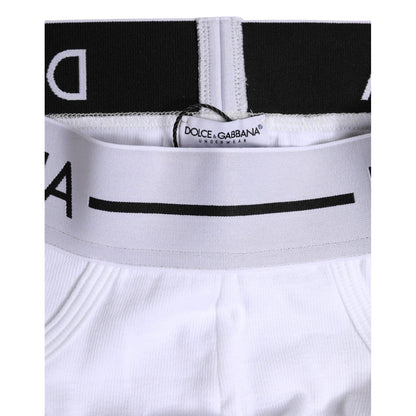 Dolce & Gabbana White Cotton Stretch Regular Brief Underwear