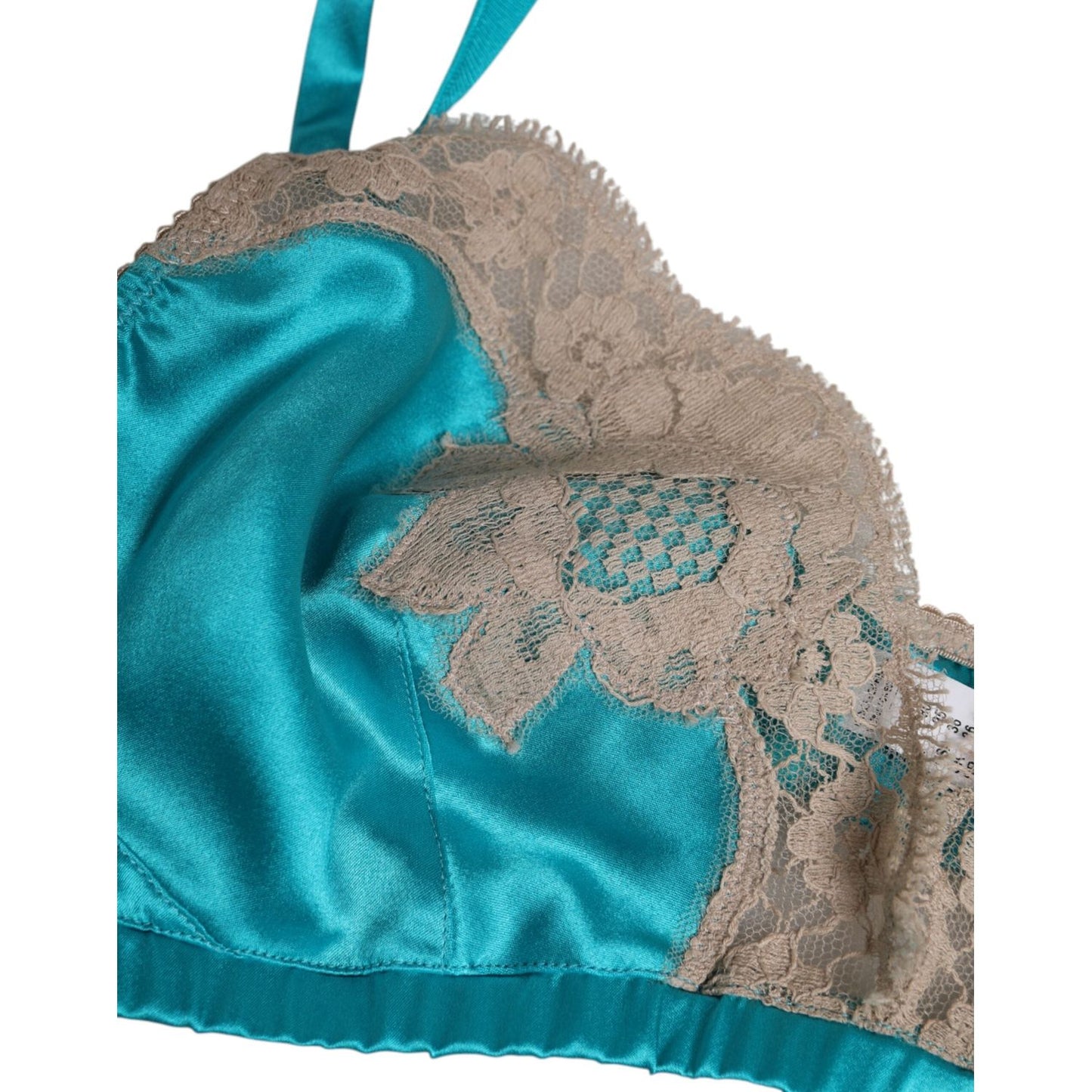 Dolce & Gabbana Green Floral Lace Silk Non Wire Bra Underwear BIK1407-1