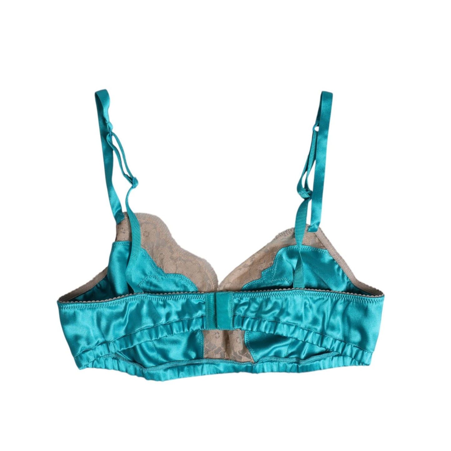 Dolce & Gabbana Green Floral Lace Silk Non Wire Bra Underwear BIK1407-1