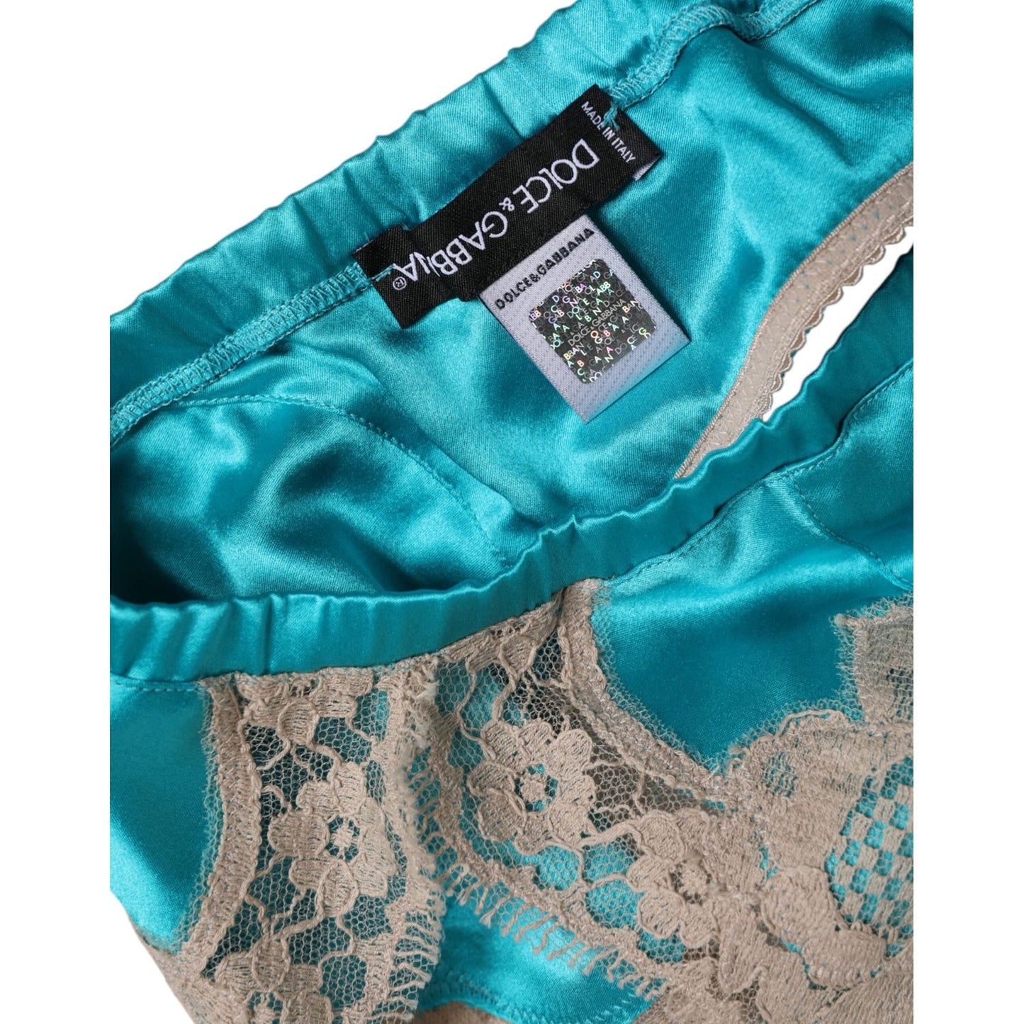 Dolce & Gabbana Green Floral Lace Silk Non Wire Bra Underwear BIK1407-1