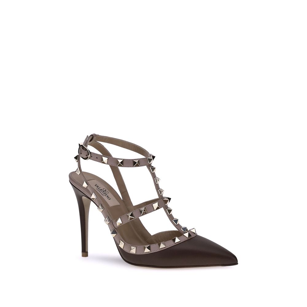 Valentino Garavani Black Calf Leather Bos Taurus High Heel Pumps