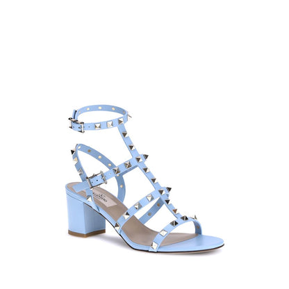 Valentino Garavani Light Blue Calf Leather Bos Taurus Strap-On Sandals
