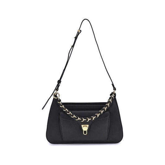 Coccinelle Black Calf Leather Bos Taurus Shoulder Bag