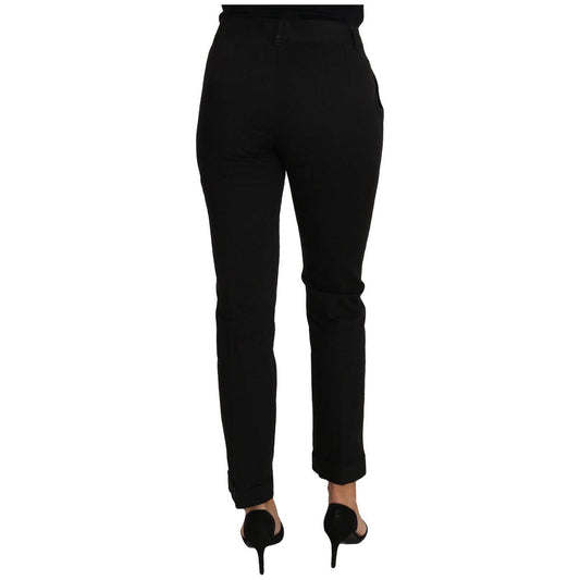 Dolce & Gabbana Black Dress Cropped Straight Straight Pants PAN61088-40