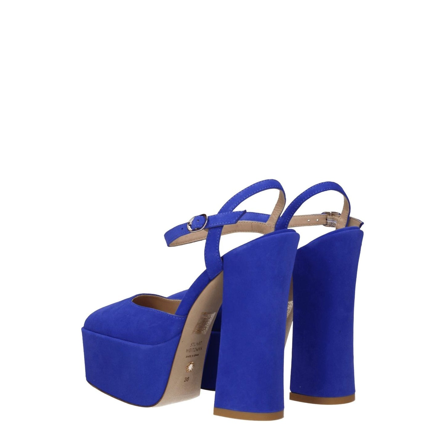 Stuart Weitzman Blue Leather Platform Sandals