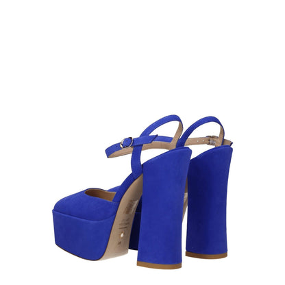 Stuart Weitzman Blue Leather Platform Sandals