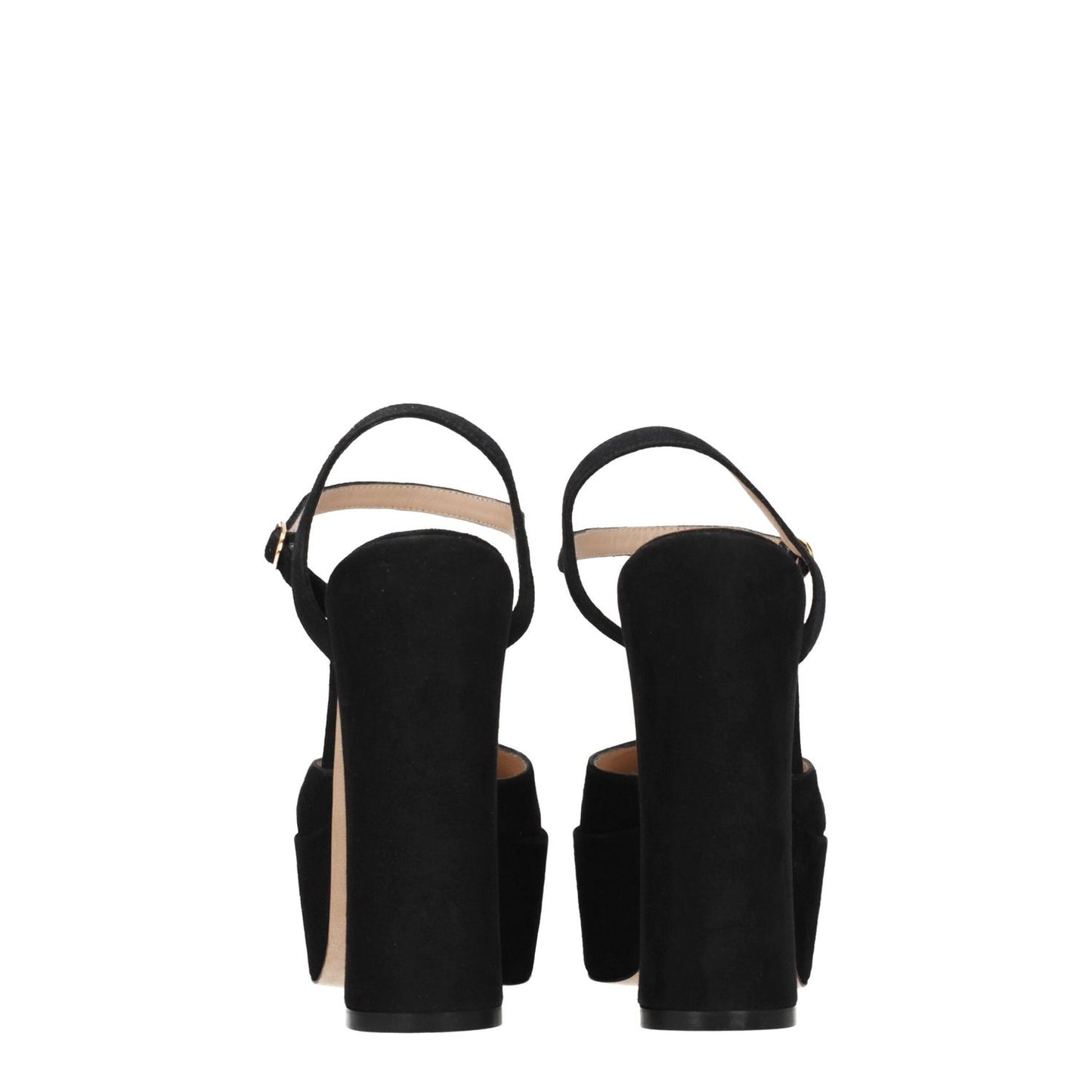 Stuart Weitzman Black Leather Platform Sandals