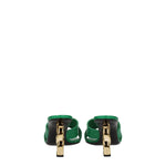 Dolce & Gabbana Green Leather Flat Sandals DO-8547347464457-EU36/US6
