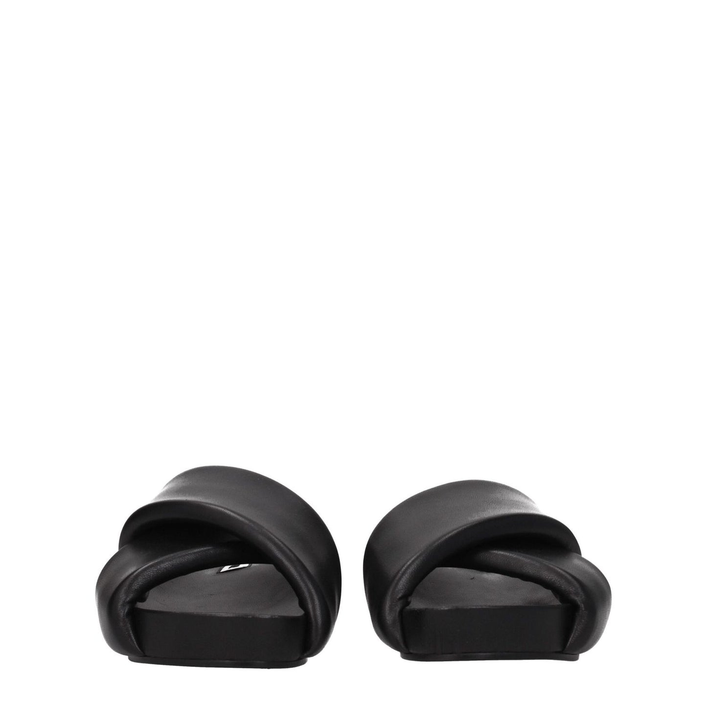 Jil Sander Black Leather Slippers