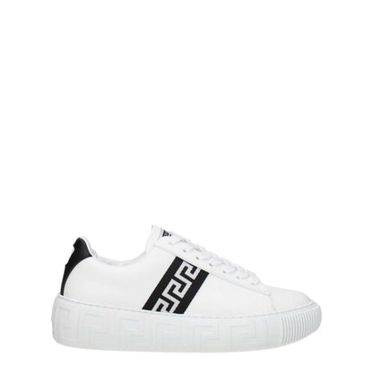 Versace White Leather Low Top Sneakers