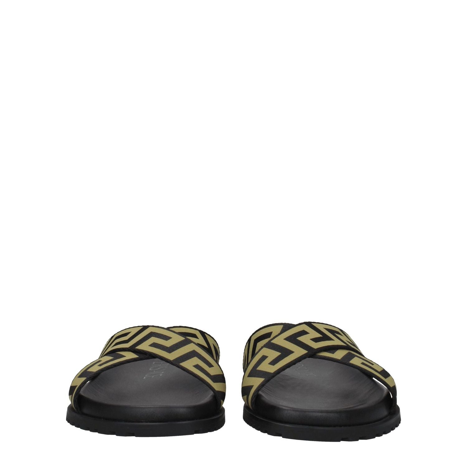 Versace Black Fabric Slippers