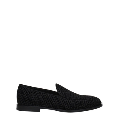 Dolce & Gabbana Black Velvet Slip-On Loafers