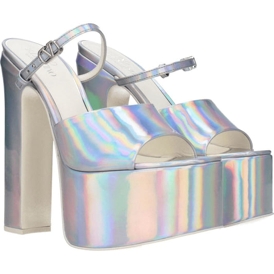 Valentino Garavani Gray Leather Platforms VA-8547461300489-EU38.5/US8.5