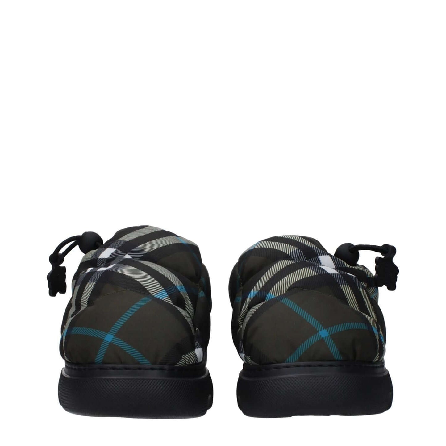 Burberry Green Fabric Slip-On Loafers
