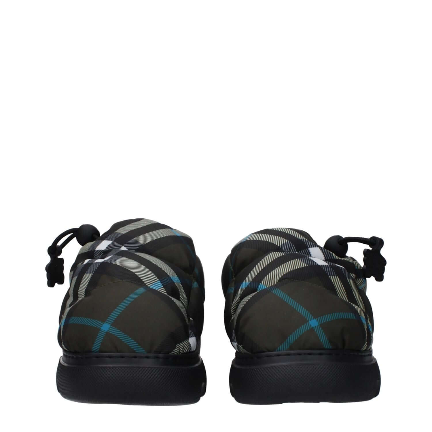 Burberry Green Fabric Slip-On Loafers