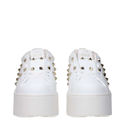 Valentino Garavani White Leather Platform Sneakers