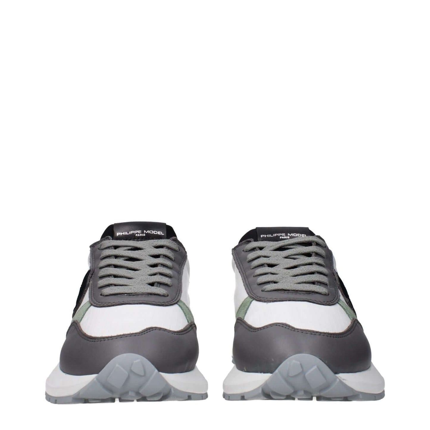 Philippe Model White Fabric Athletic Sneakers