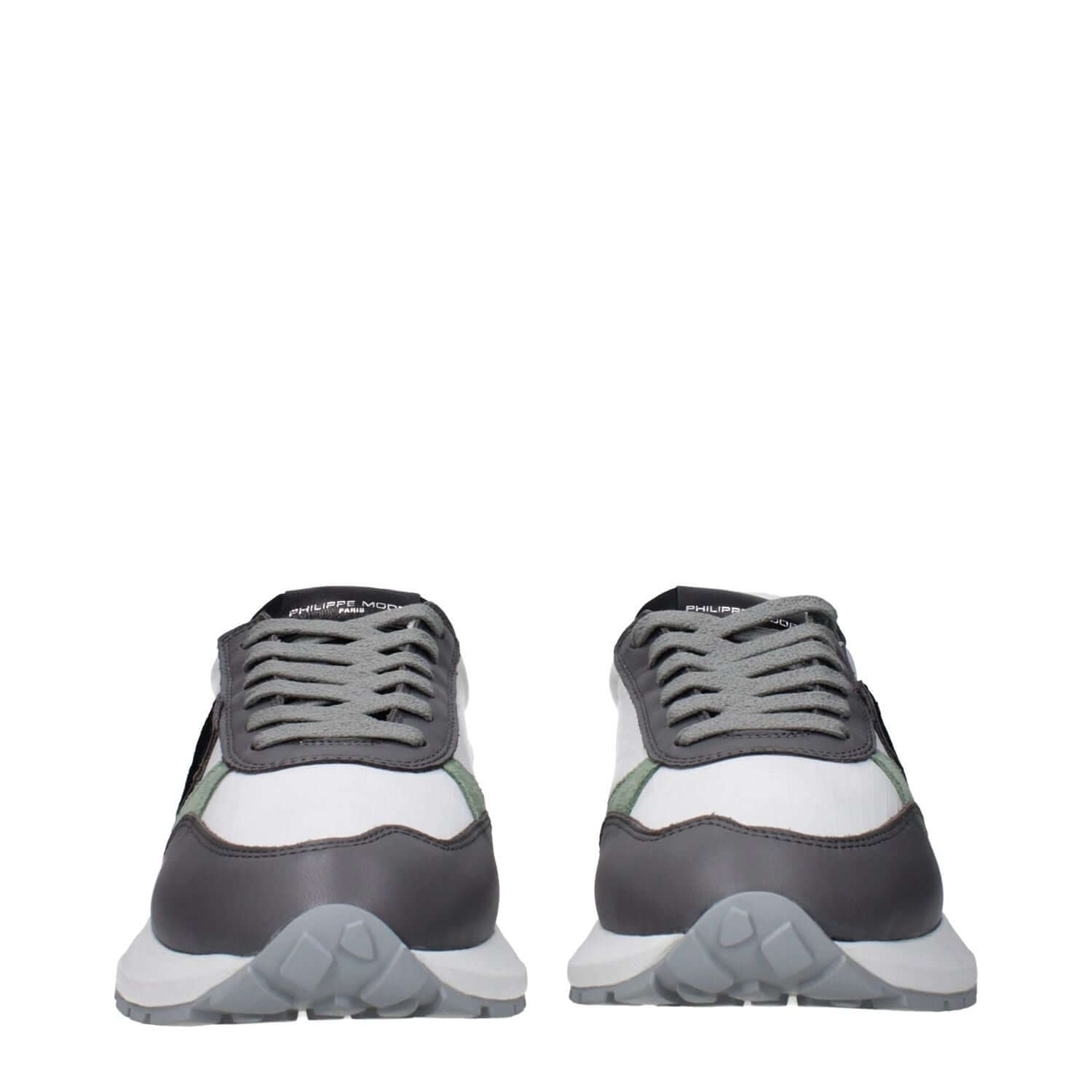 Philippe Model White Fabric Low Top Sneakers