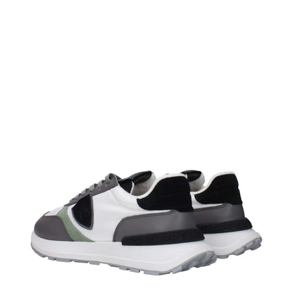 Philippe Model White Fabric Low Top Sneakers