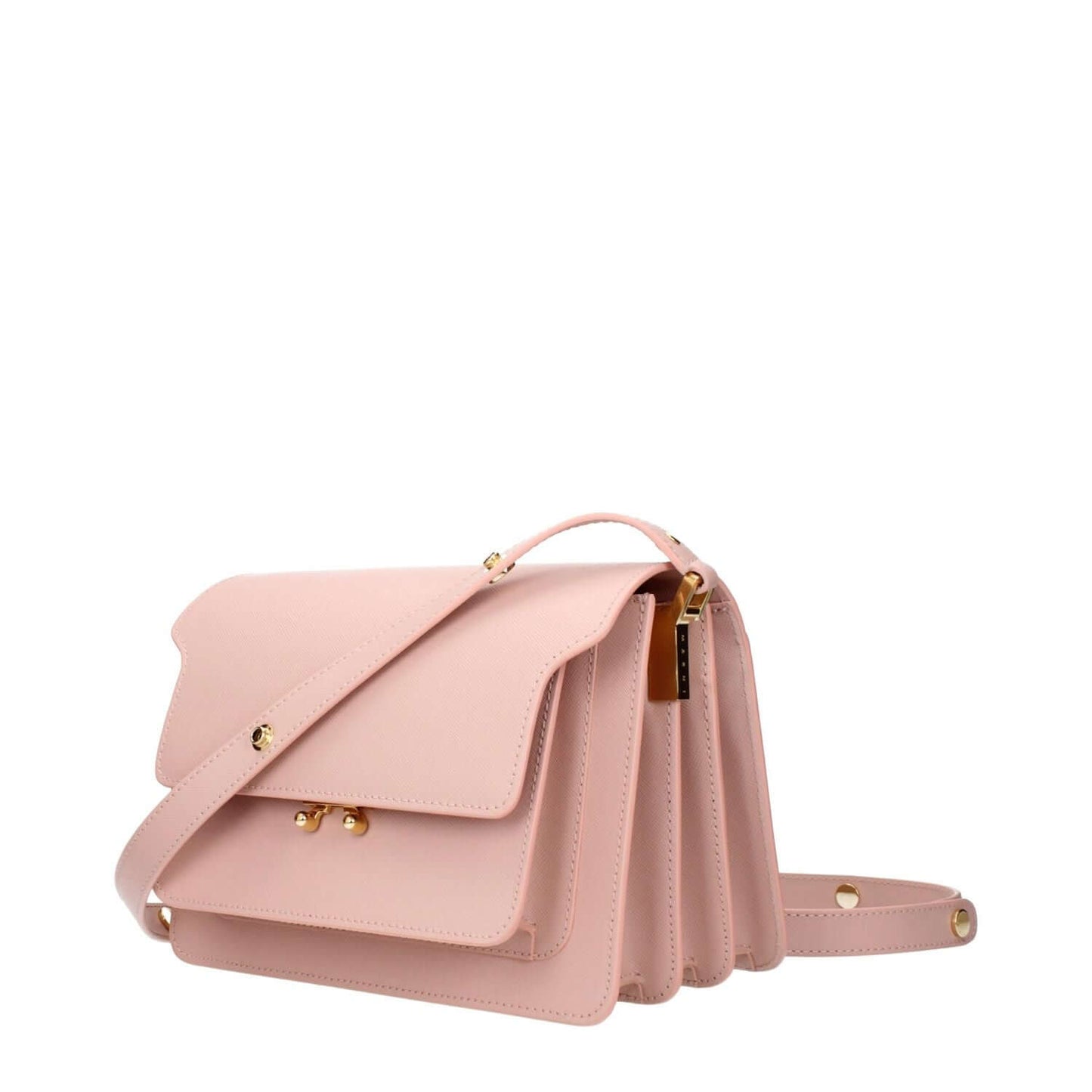 Marni Pink Leather Shoulder Bag with adjustable handle and divider pocket, elegant design, MPN SBMPN09U07LV520Z677C, code F77056.