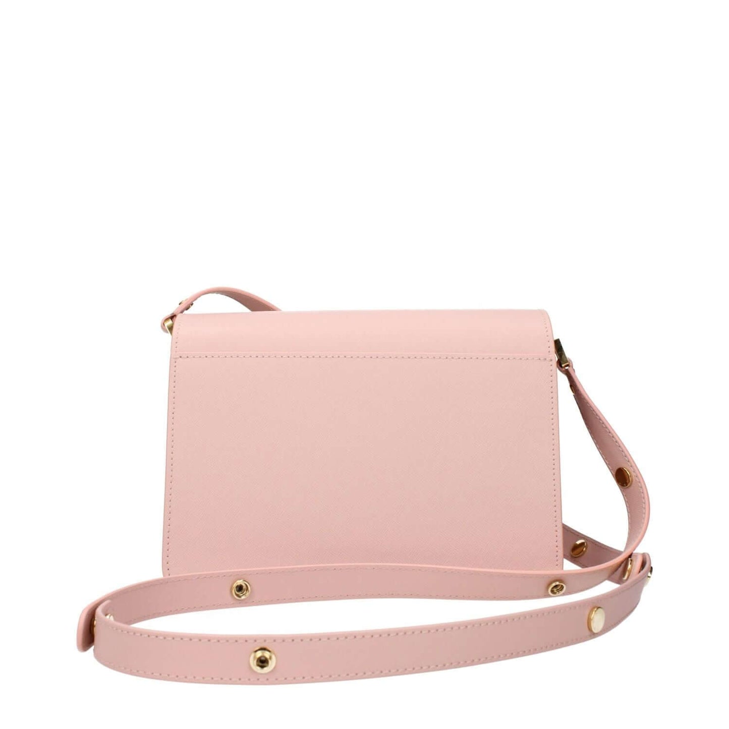 Marni Pink Leather Shoulder Bag with adjustable handle and divider pocket