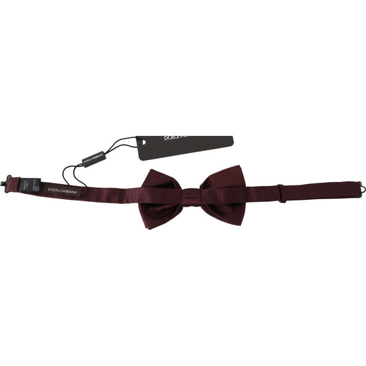 Dolce & Gabbana Elegant Maroon Silk Polka Dot Bow Tie Bow Tie Dolce & Gabbana Dark Slate Gray
