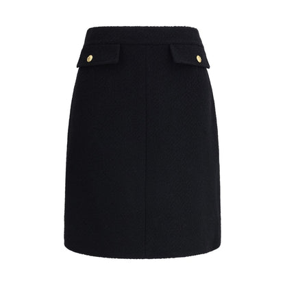 Chloé Black Wool Midi Skirt