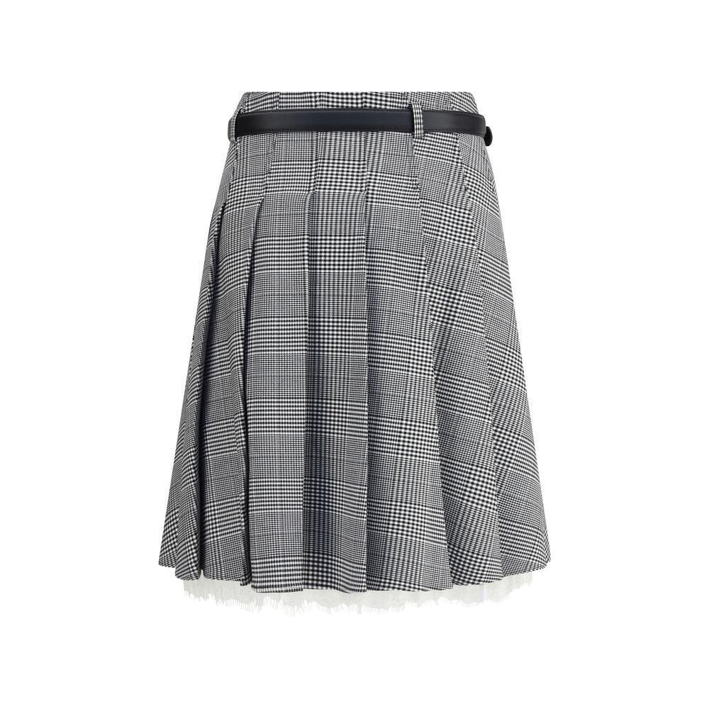Self-Portrait Prince of Wales print Miniskirt SE-PF25104MSKBWBLACKANDWH-6