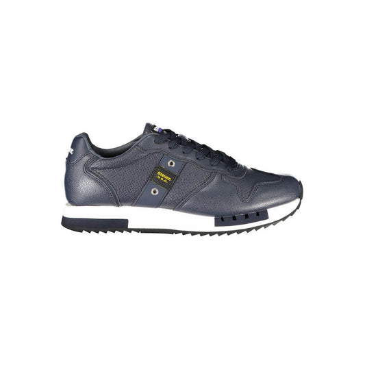 Blauer Blue Leather Men Sneaker with sporty silhouette and iconic logo for urban style and comfort.